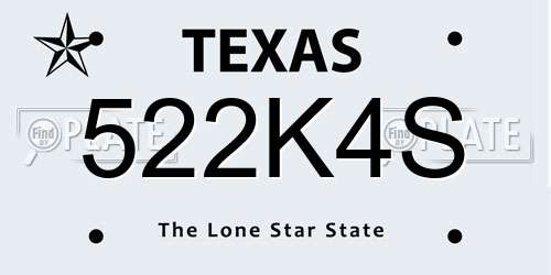 522K4S Texas License Plate
