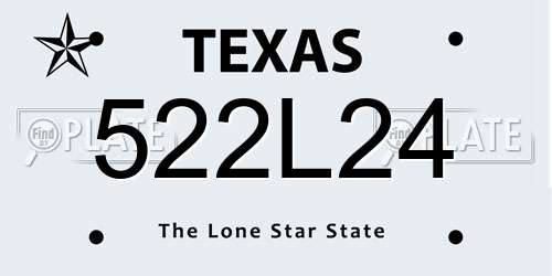 522L24 Texas License Plate