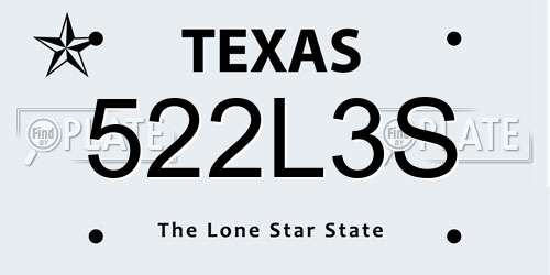 522L3S Texas License Plate