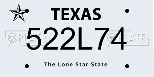 522L74 Texas License Plate