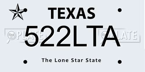 522LTA Texas License Plate