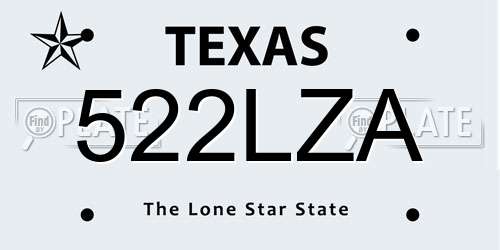 522LZA Texas License Plate