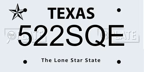 522SQE Texas License Plate