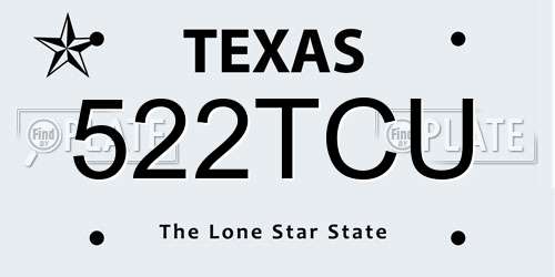 522TCU Texas License Plate