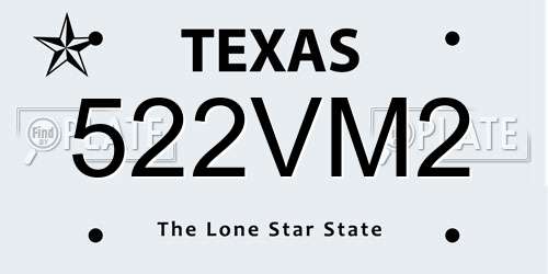 522VM2 Texas License Plate