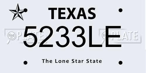 5233LE Texas License Plate