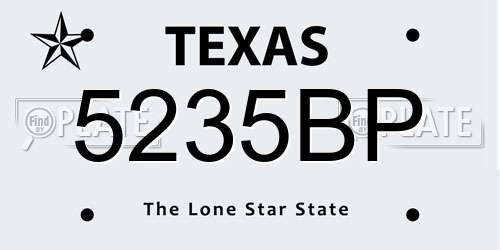 5235BP Texas License Plate