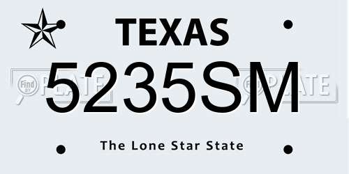 5235SM Texas License Plate