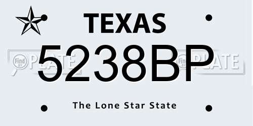 5238BP Texas License Plate