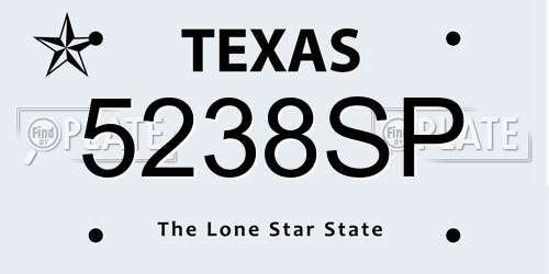 5238SP Texas License Plate