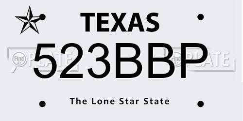 523BBP Texas License Plate