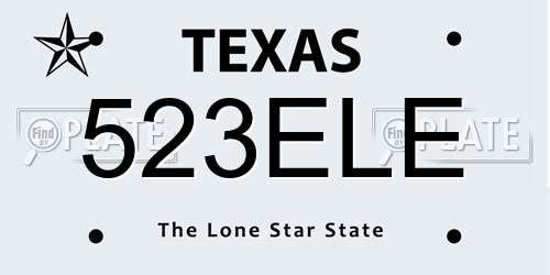 523ELE Texas License Plate