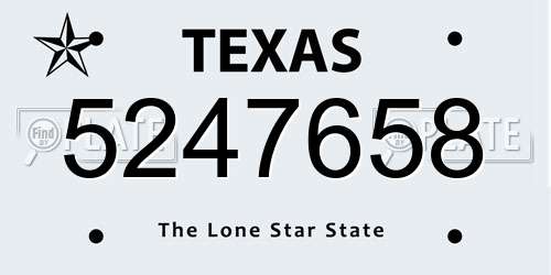 5247658 Texas License Plate