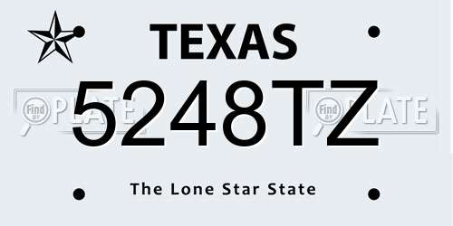 5248TZ Texas License Plate