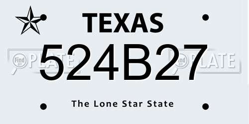 524B27 Texas License Plate