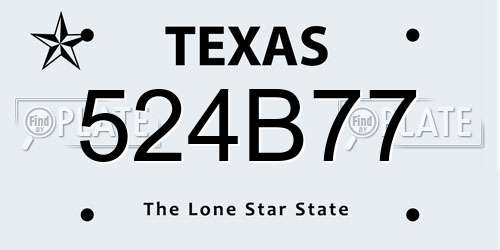 524B77 Texas License Plate