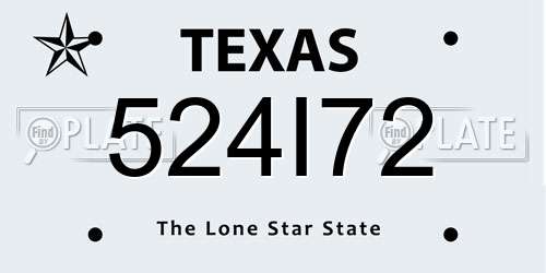 524I72 Texas License Plate