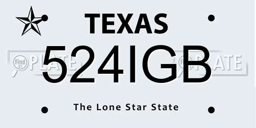 524IGB Texas License Plate
