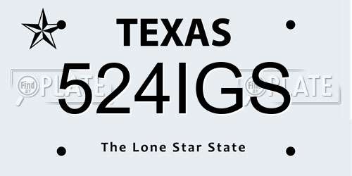 524IGS Texas License Plate