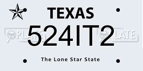 524IT2 Texas License Plate
