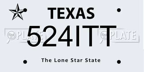524ITT Texas License Plate