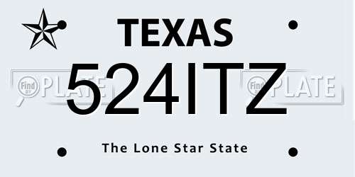 524ITZ Texas License Plate