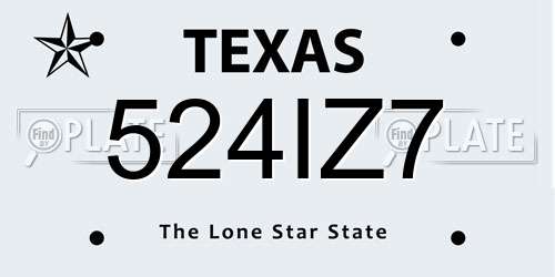524IZ7 Texas License Plate