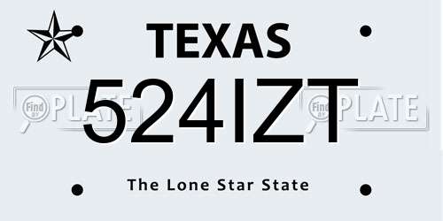 524IZT Texas License Plate