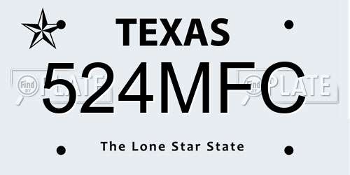 524MFC Texas License Plate