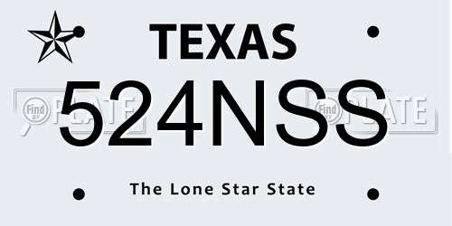 524NSS Texas License Plate