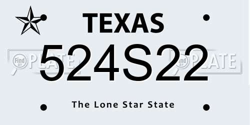 524S22 Texas License Plate