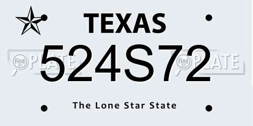 524S72 Texas License Plate