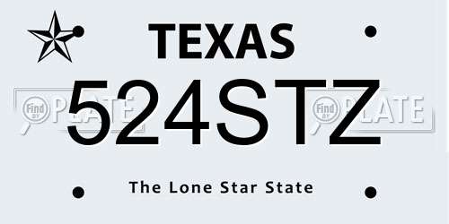 524STZ Texas License Plate