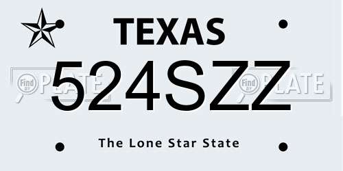 524SZZ Texas License Plate