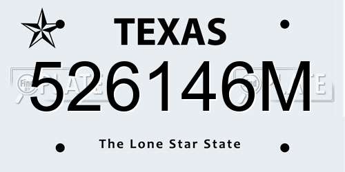 526146M Texas License Plate