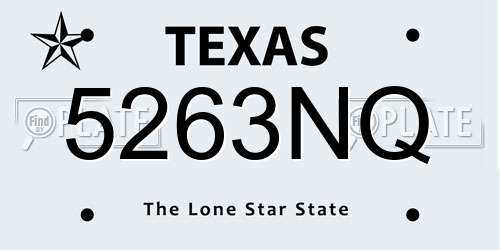 5263NQ Texas License Plate