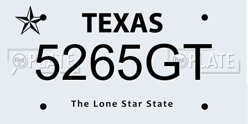 5265GT Texas License Plate
