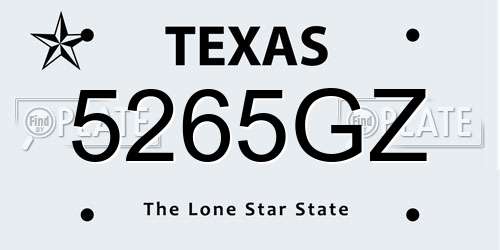 5265GZ Texas License Plate