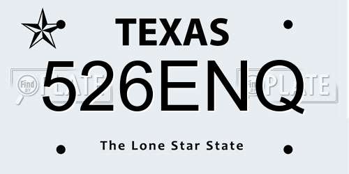 526ENQ Texas License Plate