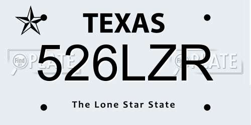 526LZR Texas License Plate