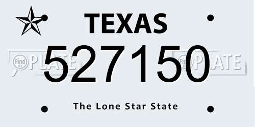 527150 Texas License Plate