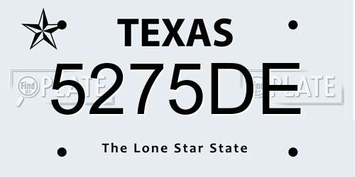 5275DE Texas License Plate