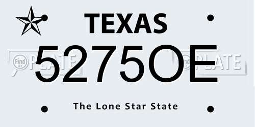 5275OE Texas License Plate