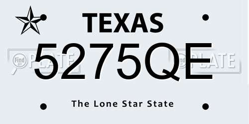 5275QE Texas License Plate
