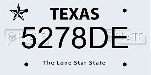 5278DE Texas License Plate