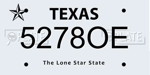 5278OE Texas License Plate