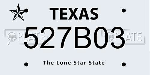 527B03 Texas License Plate