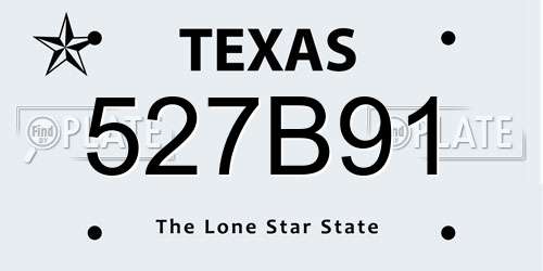 527B91 Texas License Plate