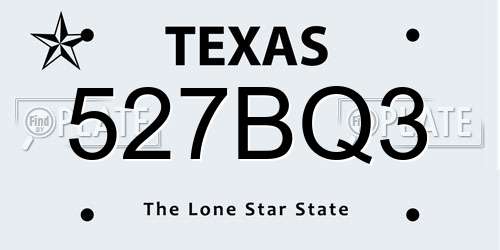 527BQ3 Texas License Plate
