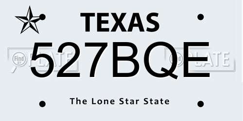 527BQE Texas License Plate